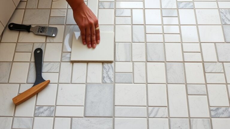 tile bathroom floor easily