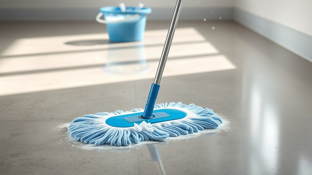 wash and rinse concrete floor