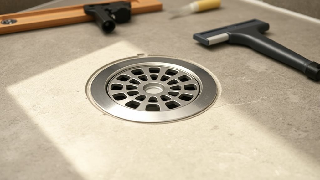 watertight shower drain installation