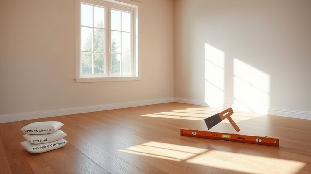 clear workspace for flooring