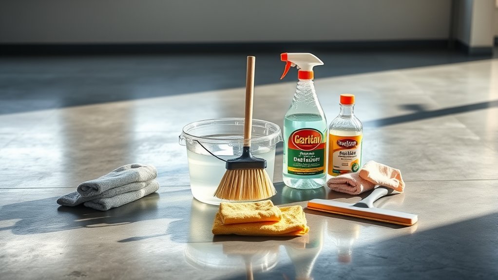 gather cleaning supplies first