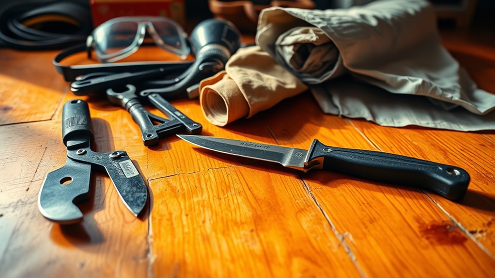gather tools for flooring