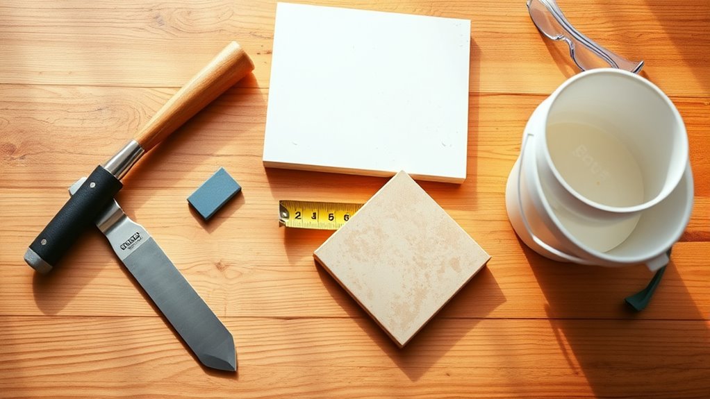 gather tools for tile replacement