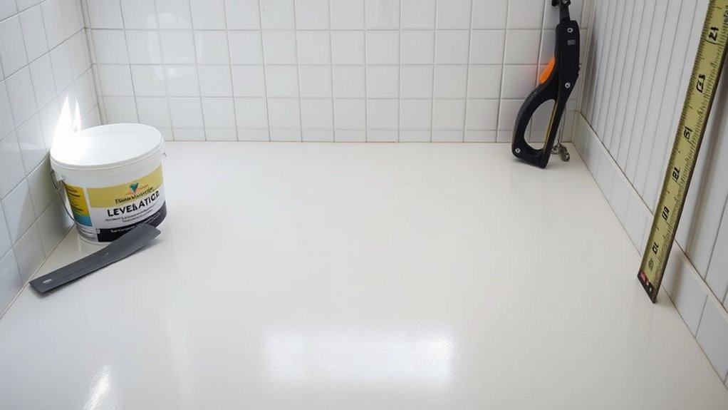 leveling a bathroom floor