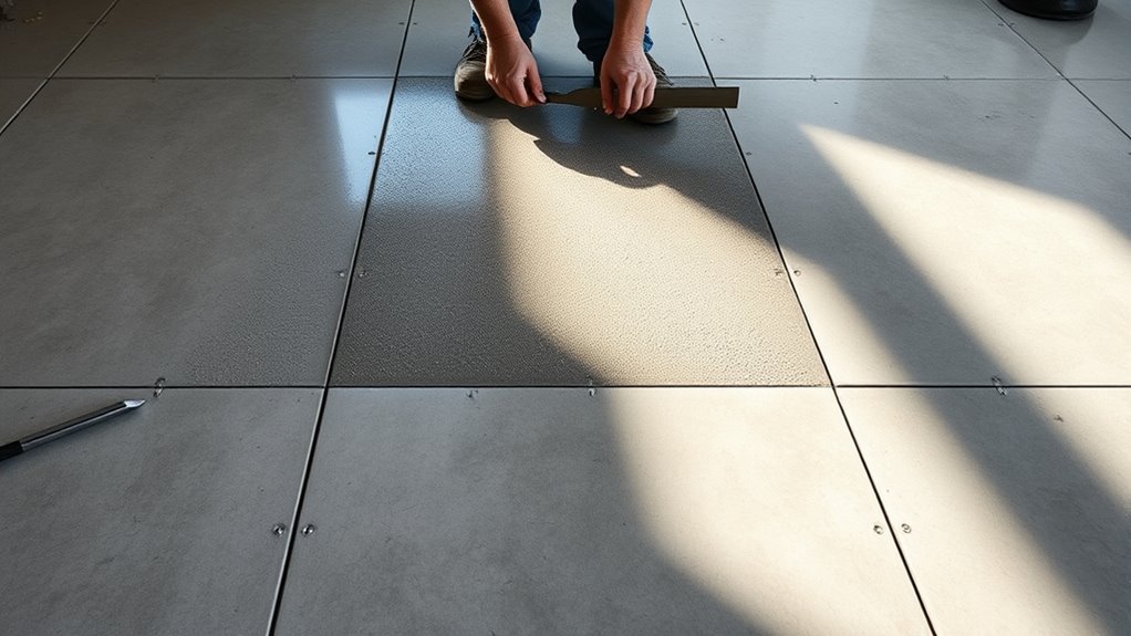 leveling concrete floor process