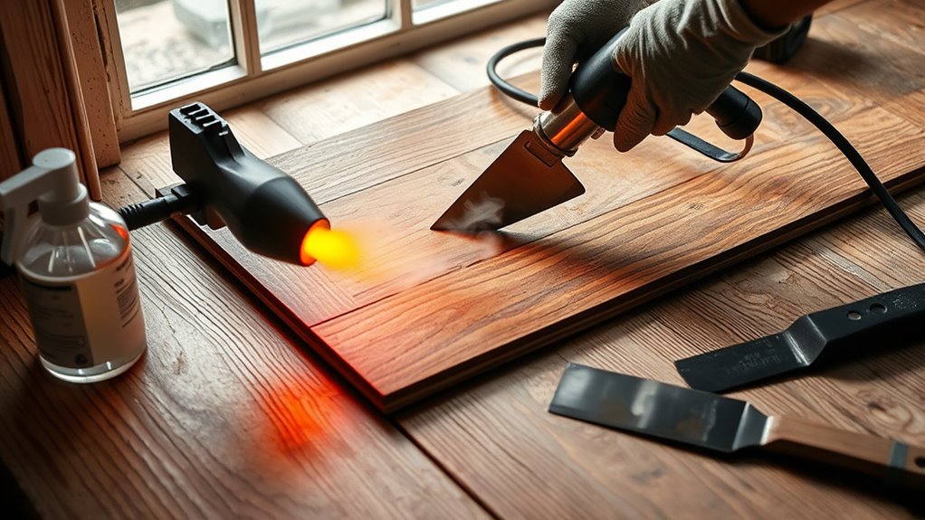 loosen flooring with heat