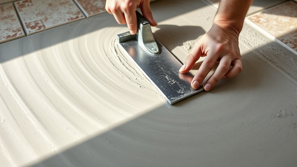 mix and apply thinset mortar
