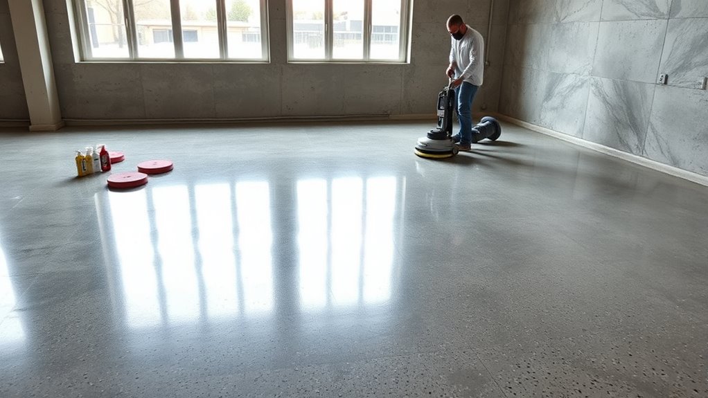 polish and seal concrete floor