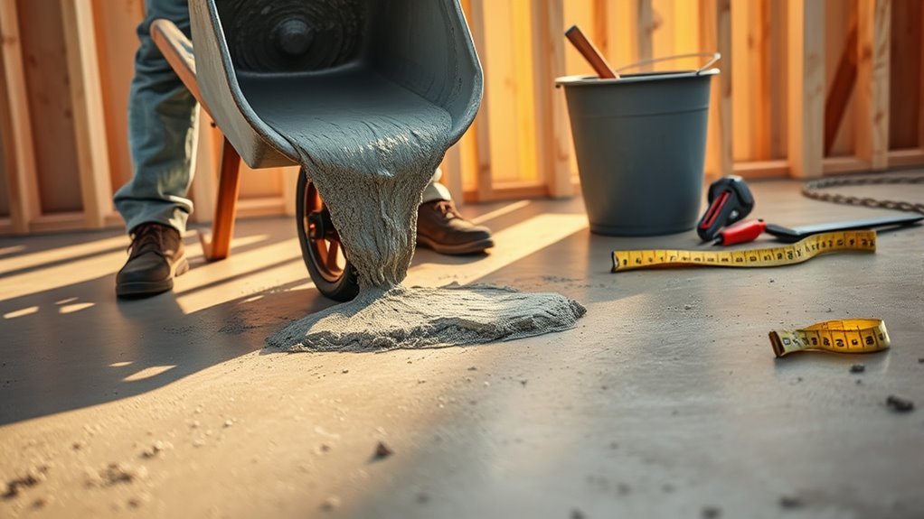 pouring a concrete floor