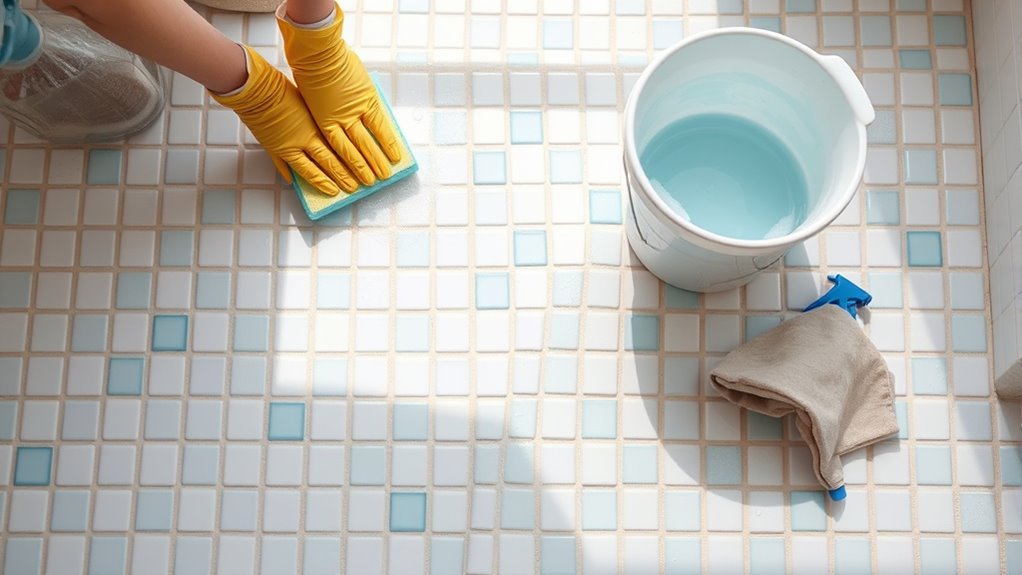 prepare and clean tiles