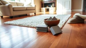 reduce wood floor slipperiness