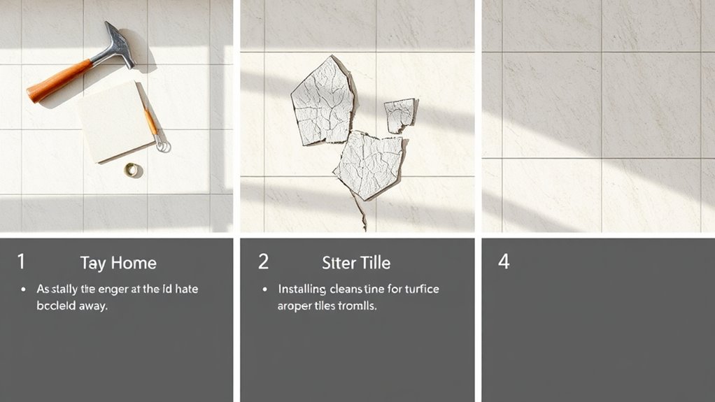 replace broken floor tile