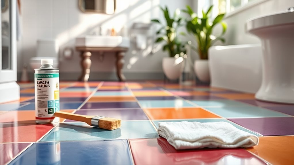seal painted bathroom tiles