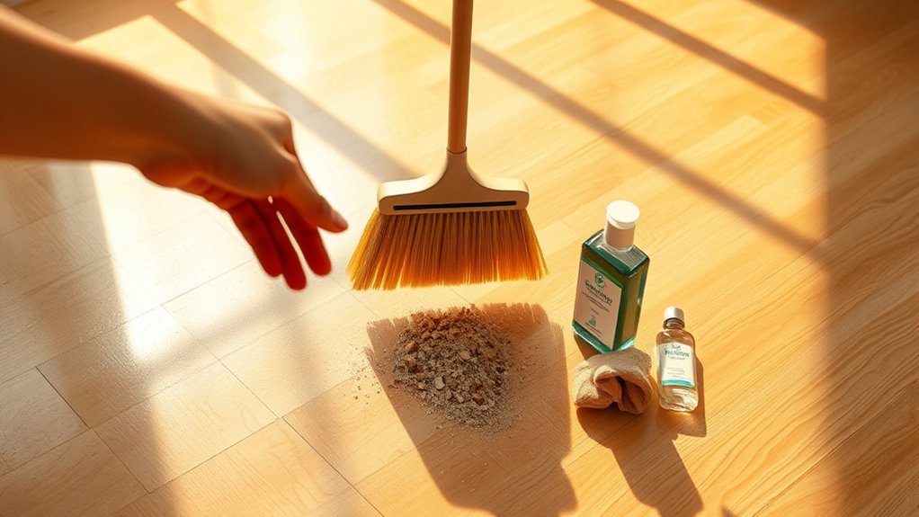sweep vinyl floors regularly