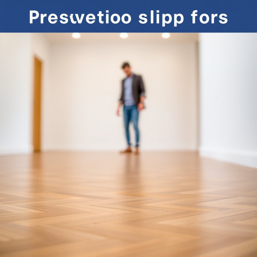 Image showing various grip solutions for preventing slips on parquet floors.