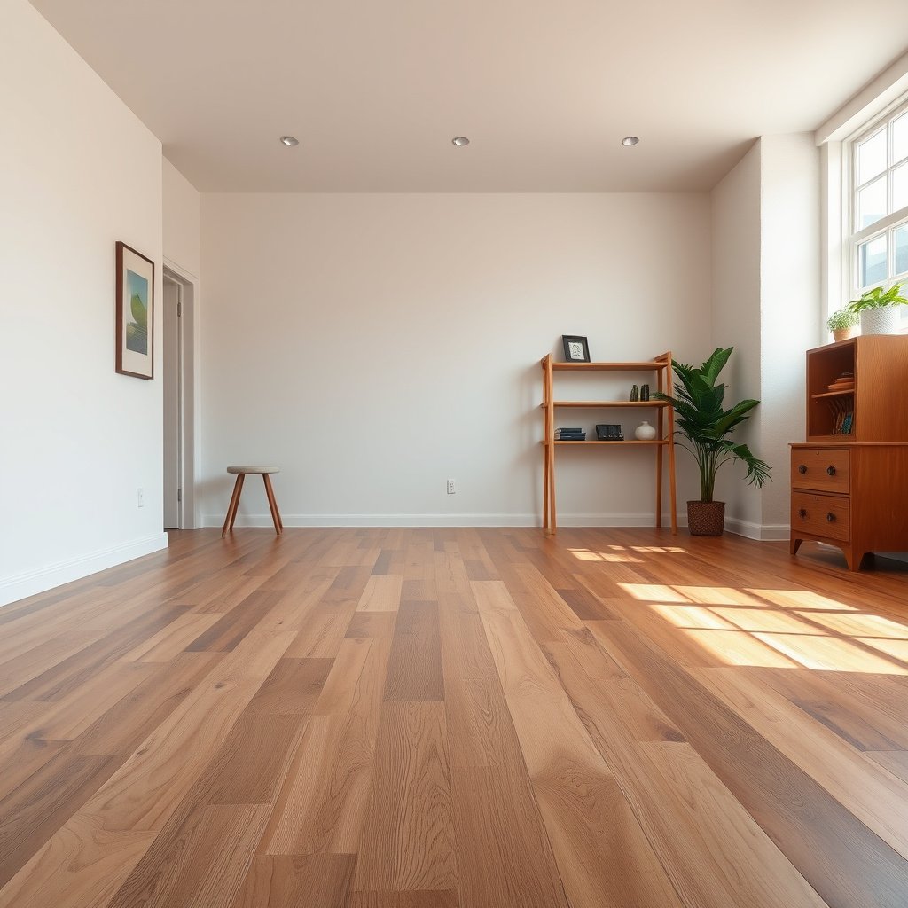 A person assessing hardwood floors for grit damage and isolating affected areas to prevent further harm.