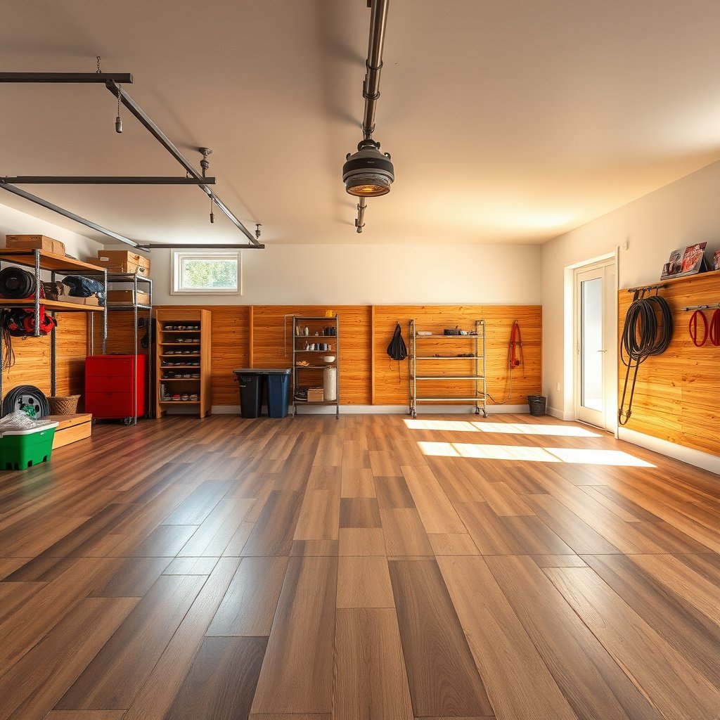 Image showing moisture and temperature assessment for engineered wood floors in a garage