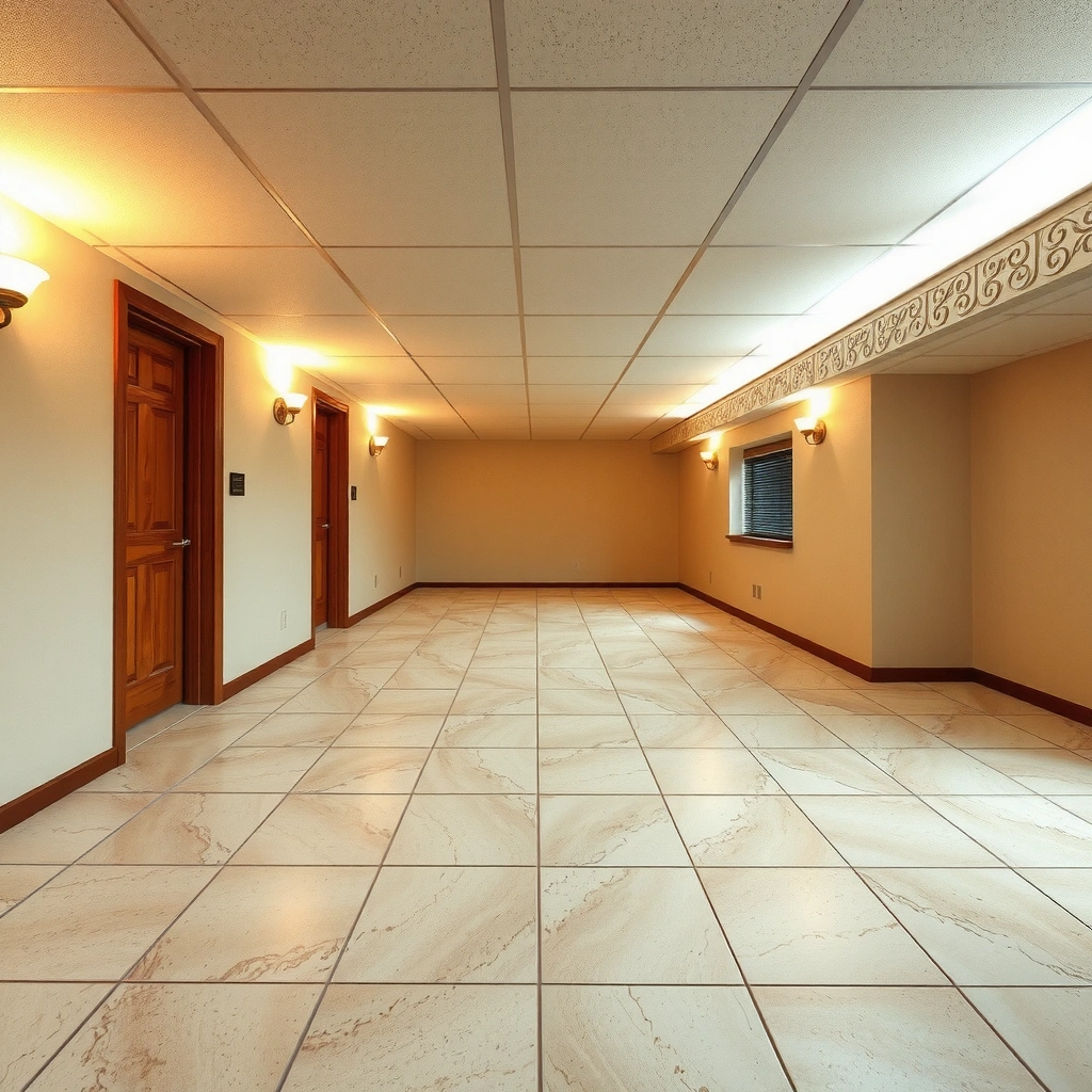 A person checking moisture levels in a basement before installing travertine floors.