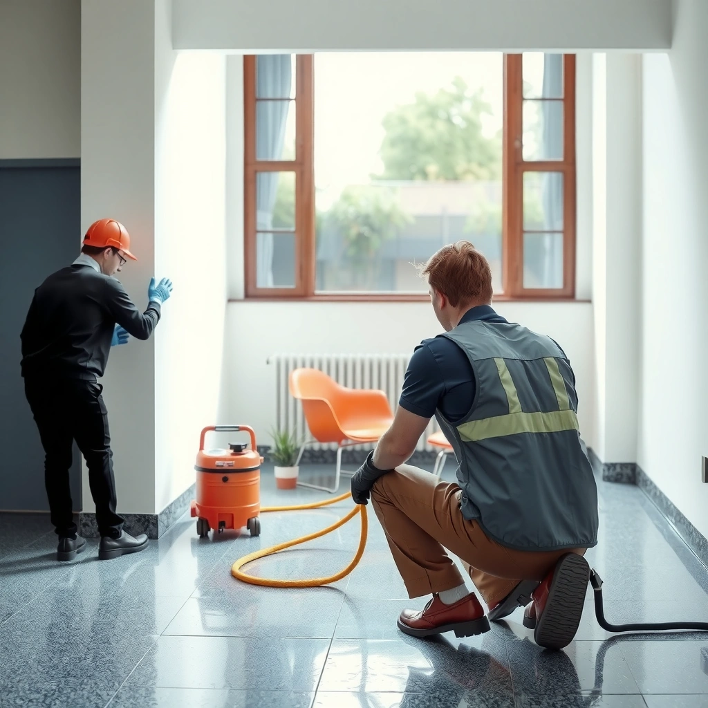 Image showing an assessment of damaged polyaspartic floors to decide between replacement and patching.