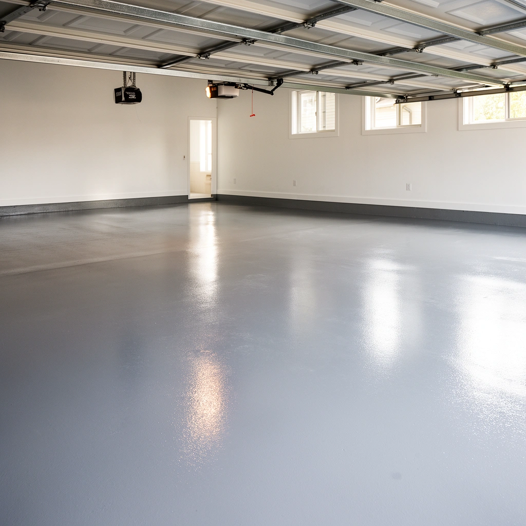 Image showing a homeowner inspecting garage floor for moisture issues before waterproofing