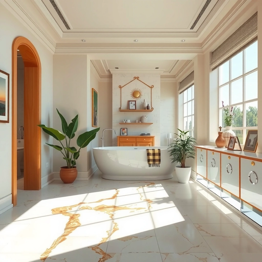 Person examining paint on a marble floor finish before removal process