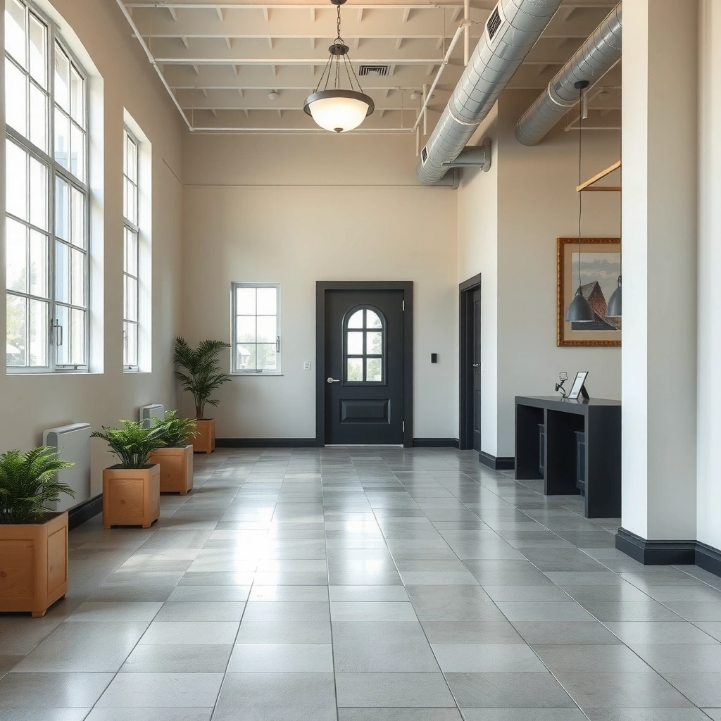 A person evaluating the condition of an existing polished concrete slab for replacement.