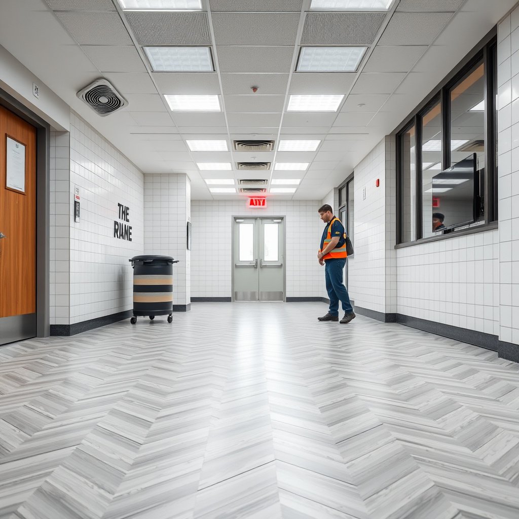 Assessing the surface condition and planning traction for slip-resistant chevron floors