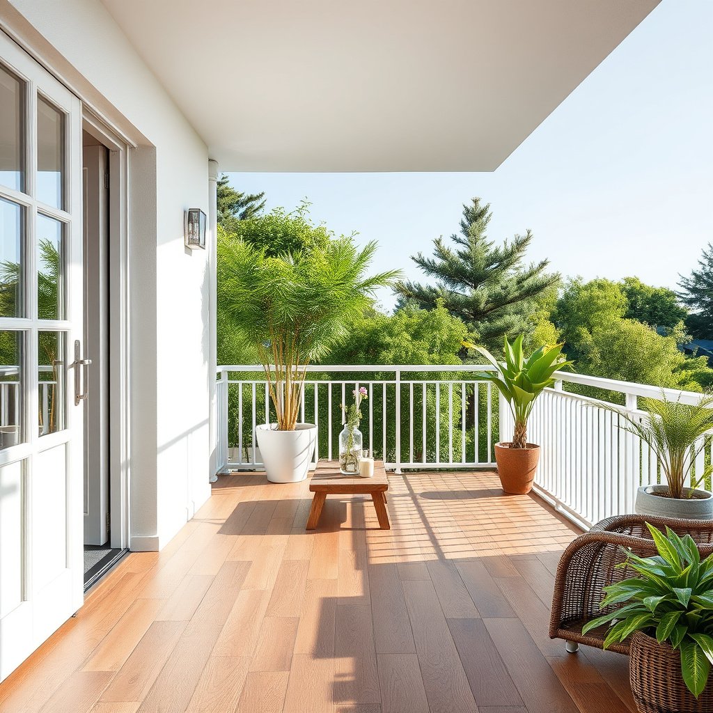 Diagram illustrating balcony risks and definitions of protected engineered wood floors