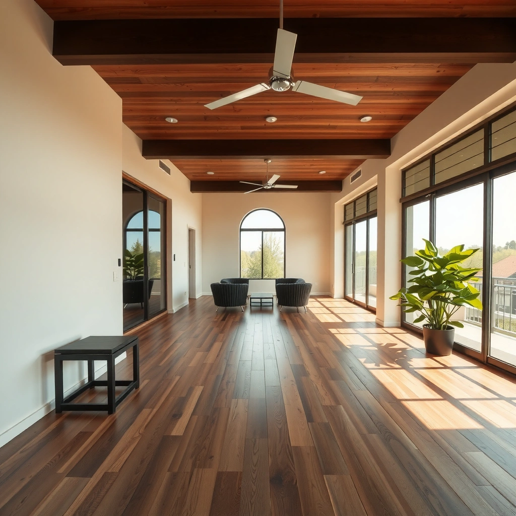 Diagram of a balcony-safe installation plan for engineered wood floors