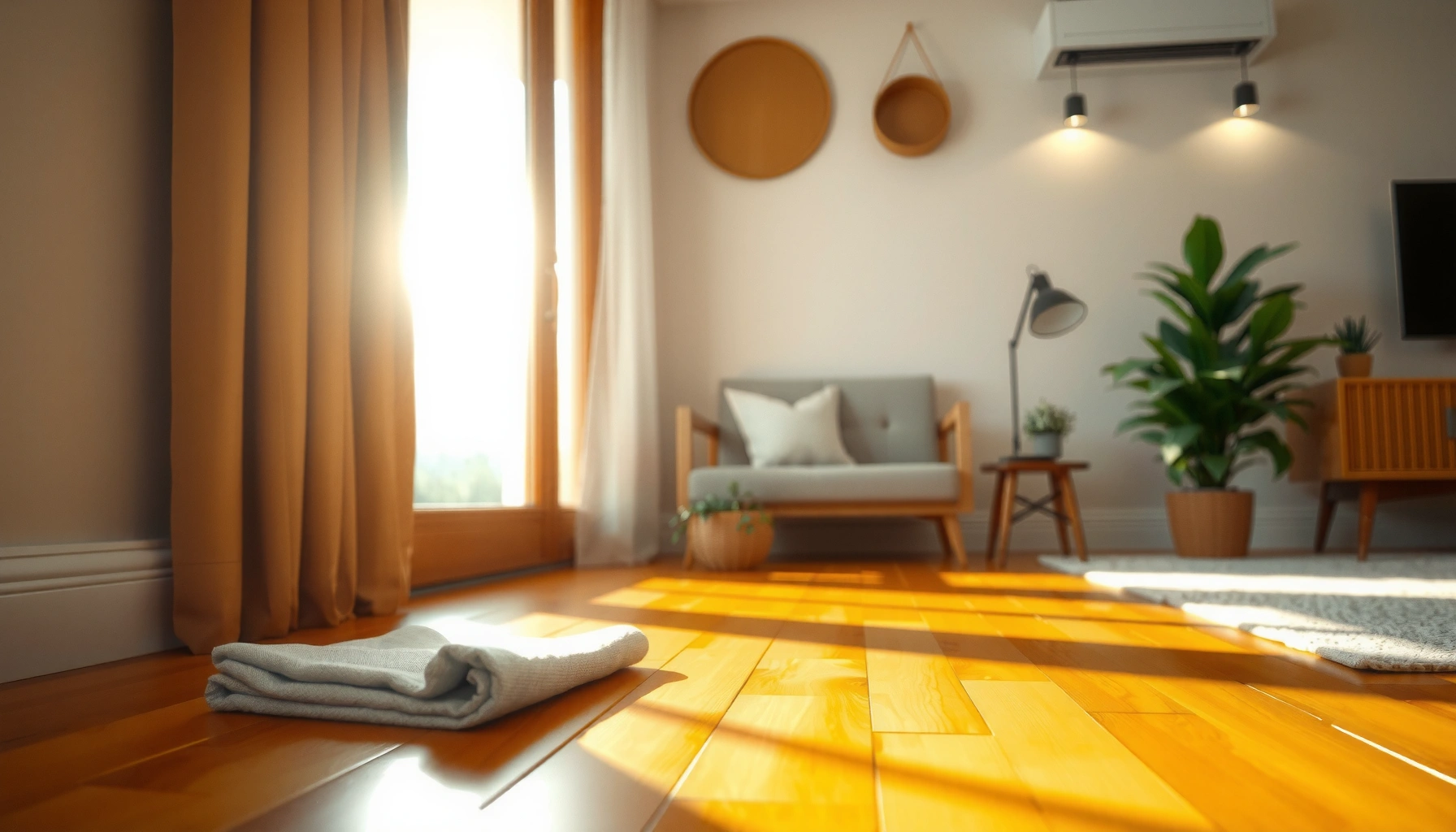 A person cleaning and maintaining bamboo floors with care tips to prevent damage.