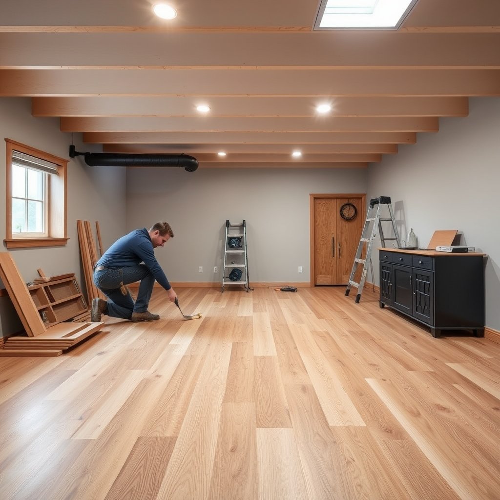 Measuring moisture levels in a basement for engineered wood floor installation