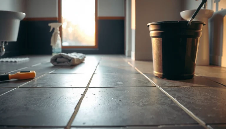 Step-by-step tips for restoring bathroom floors, showcasing tools and techniques for repair.