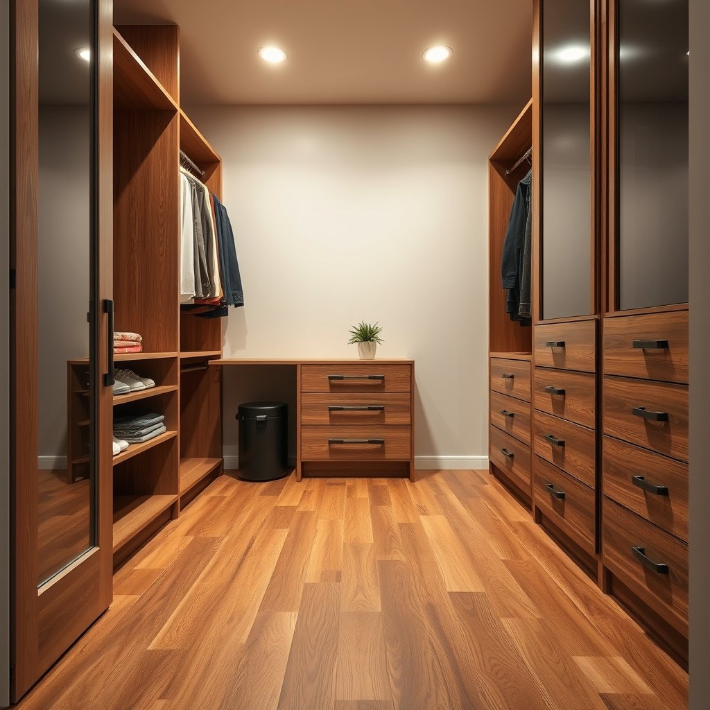 A mat placed at the closet entrance to block grit and debris from scratching hardwood floors.