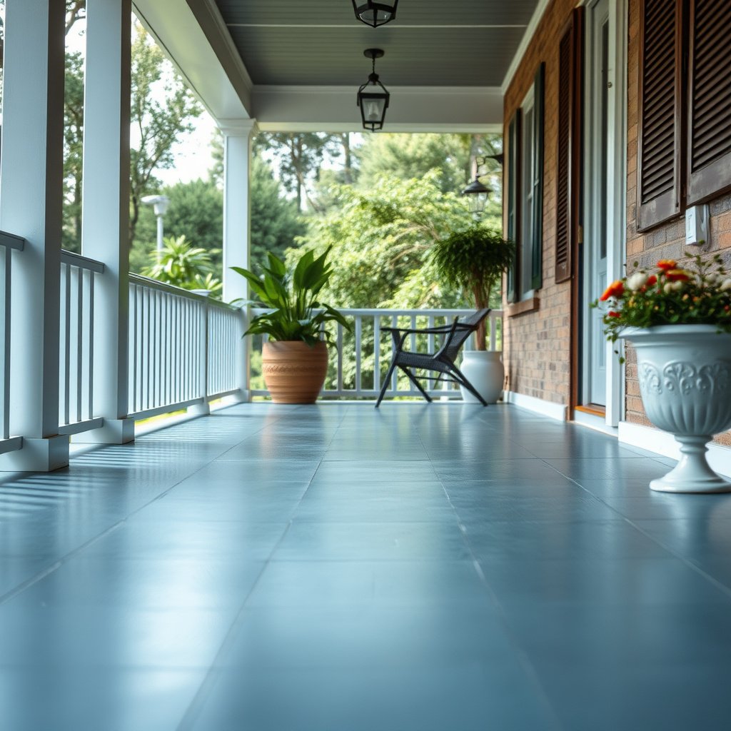 A mat placed at the entrance to block dirt and grit from scratching vinyl floors on a porch.