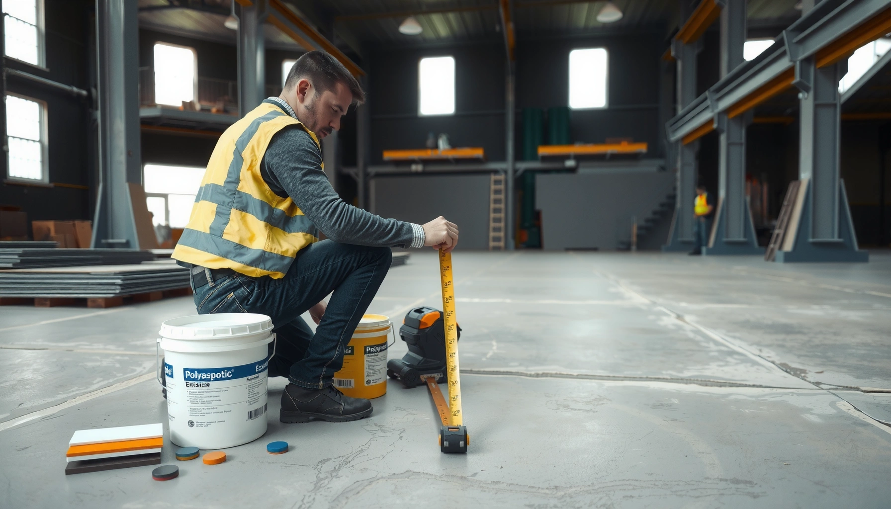 Step-by-step guide on how to calculate material for polyaspartic flooring installation.