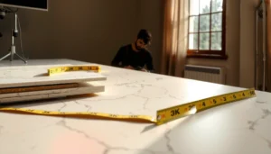 Step-by-step guide on calculating material needed for travertine flooring installation.