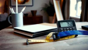 Step-by-step guide on calculating material for vinyl floors with visual aids and tips.