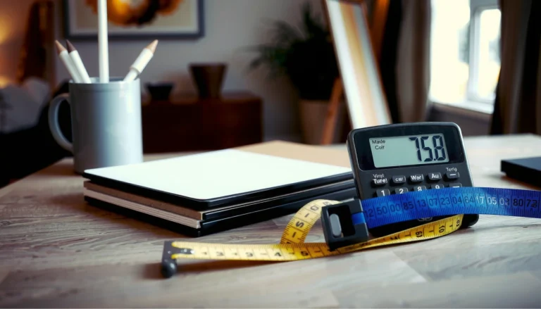 Step-by-step guide on calculating material for vinyl floors with visual aids and tips.