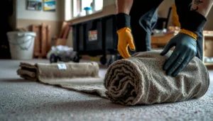 Steps for safely disposing of carpet floors with practical tips and methods.