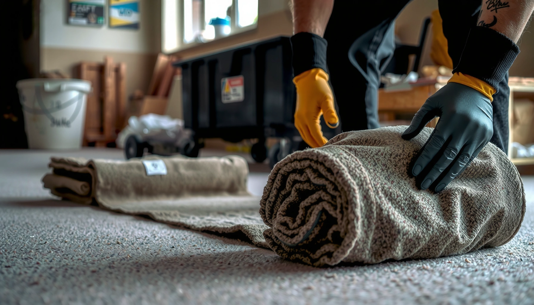 Steps for safely disposing of carpet floors with practical tips and methods.