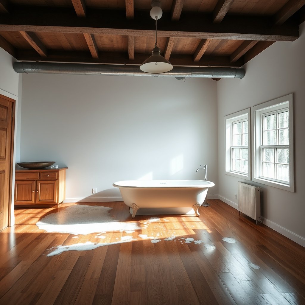 Illustration showing the causes of soap scum on hardwood floors and why it persists.