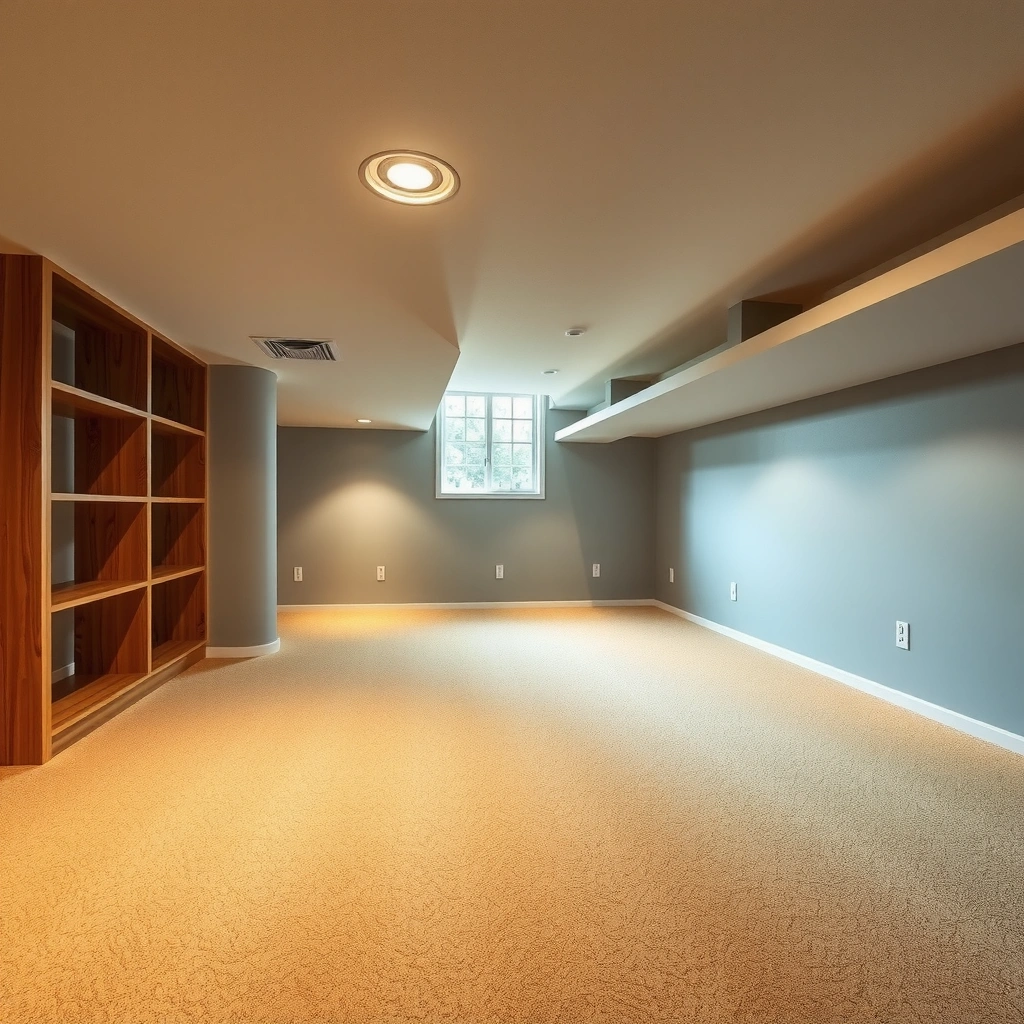 Checking moisture levels and subfloor flatness in a basement before installing cork floors