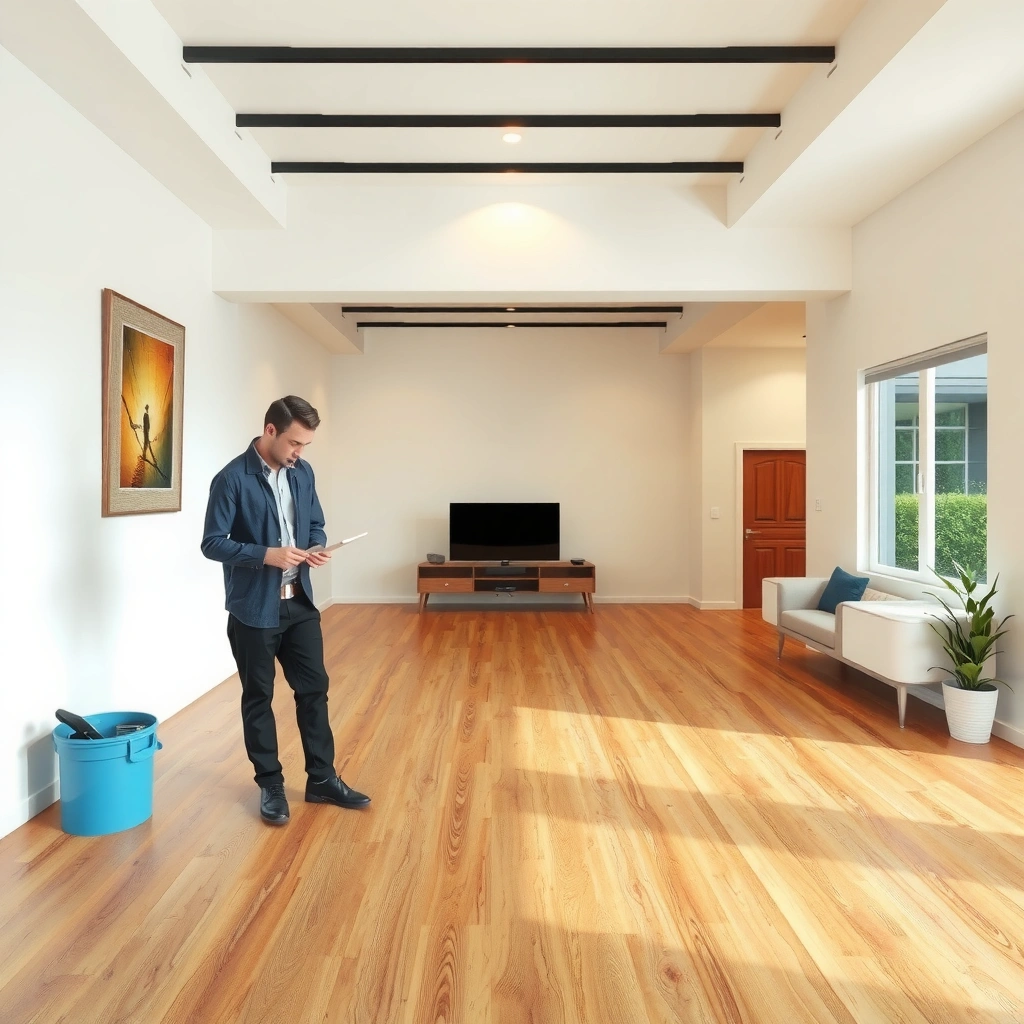 A close-up of flooring showing surface stability checks for polyurethane installation.