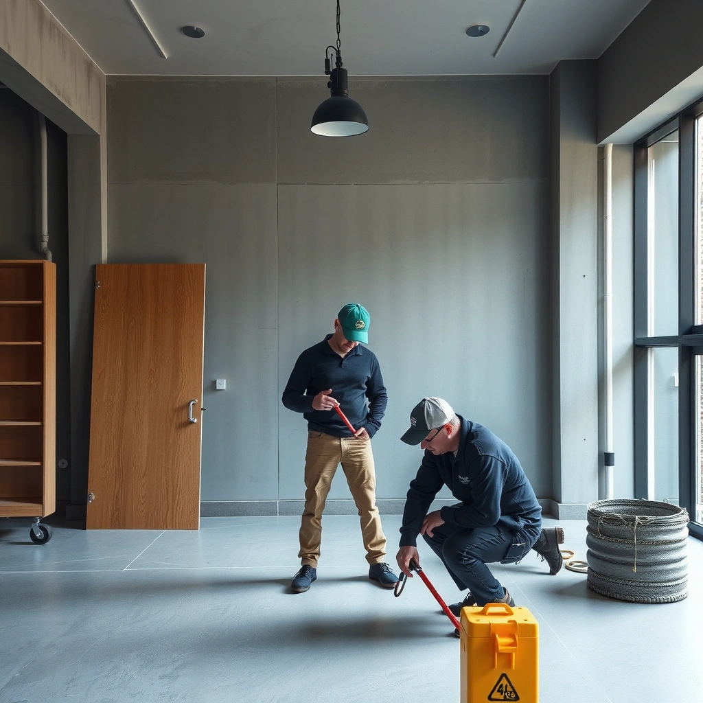 Checking compatibility and surface condition before installing polyurethane floors over concrete.
