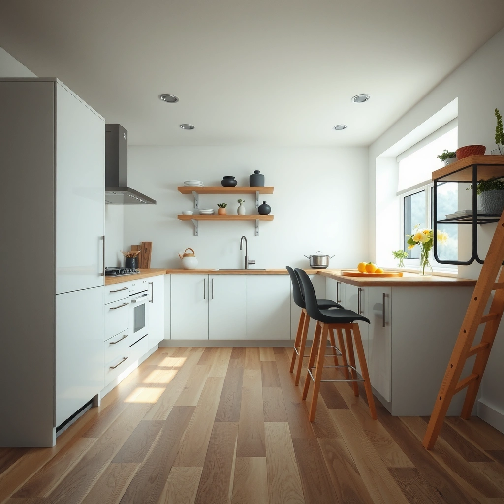 Inspecting engineered wood, subfloor, and moisture conditions for kitchen installation