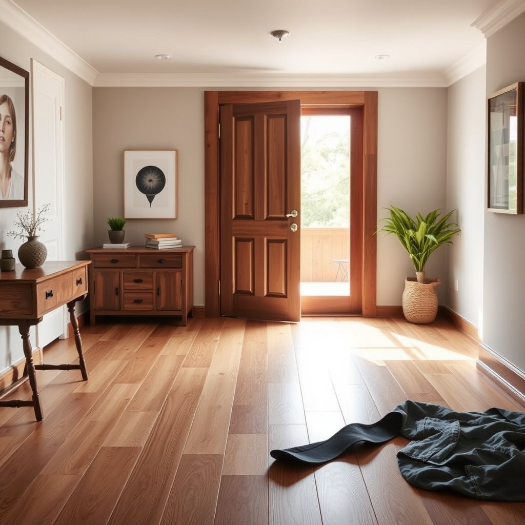 Inspecting moisture and flatness in an entryway for engineered wood floor preparation