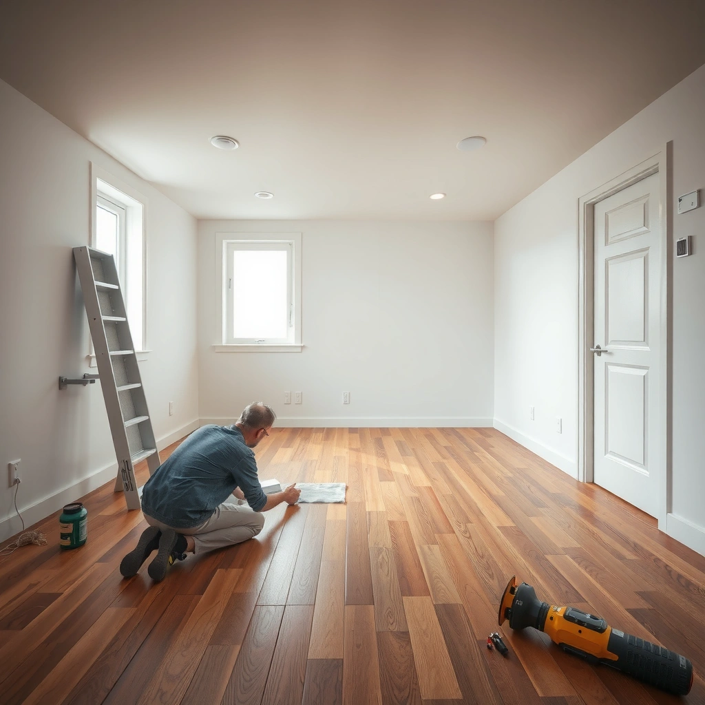 Inspecting existing flooring to determine suitability for laminate installation