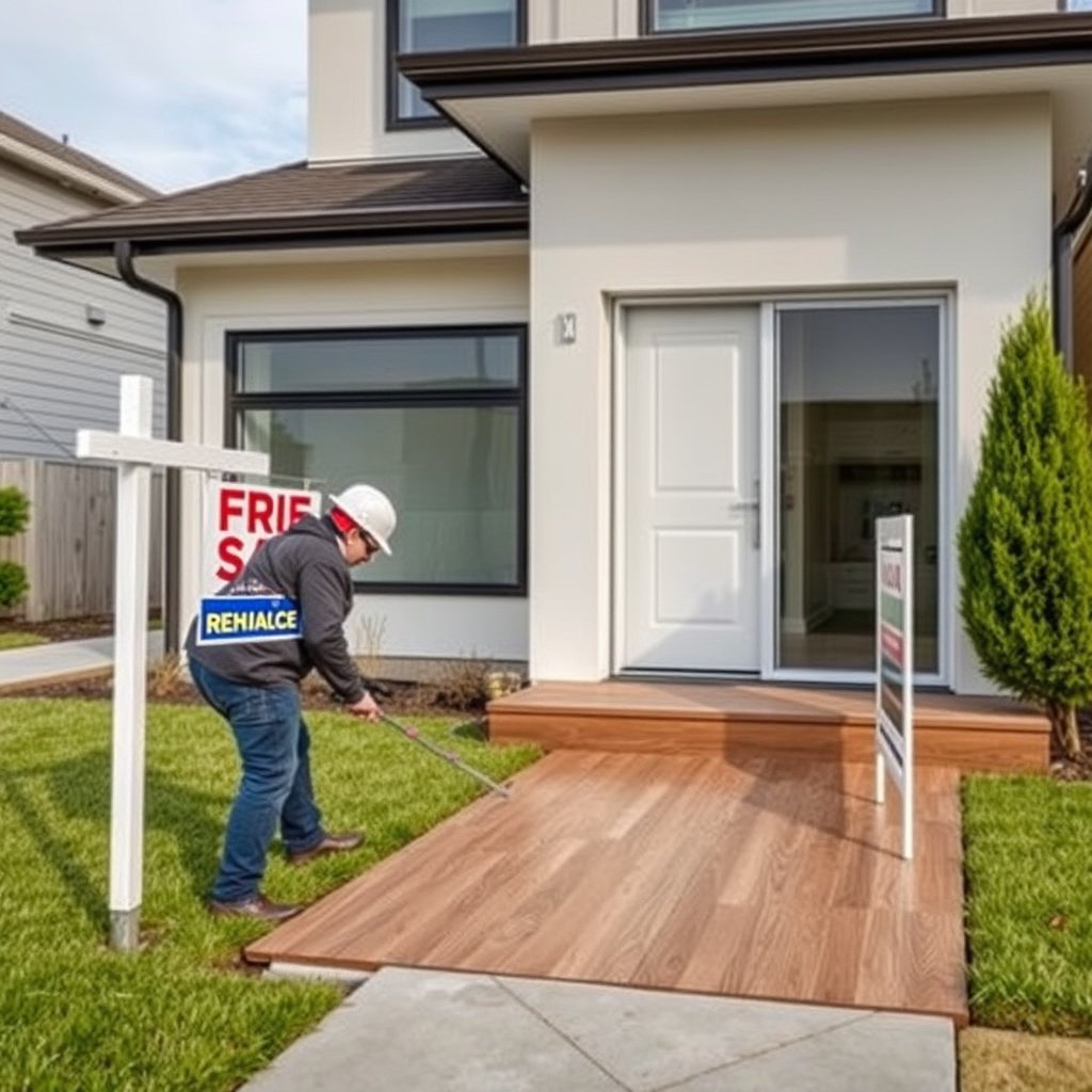 A person reviewing a rental lease agreement to confirm permission for vinyl floor removal