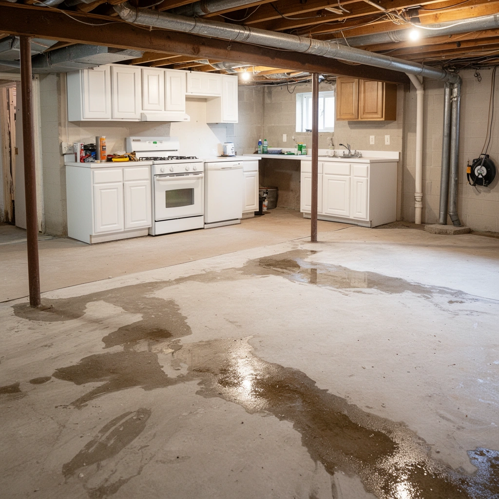 Checking moisture levels and basement conditions before installing kitchen floors