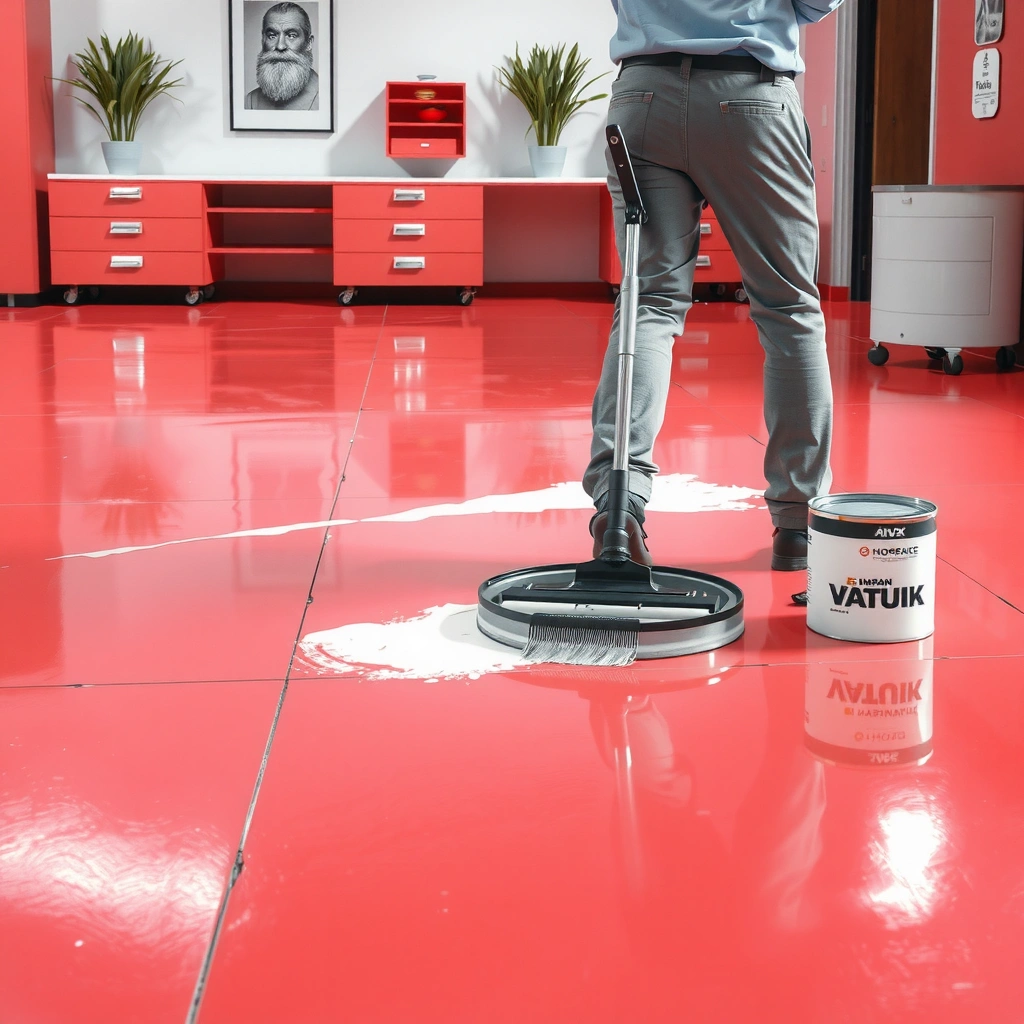 Inspecting paint type and polyaspartic flooring system before removal process